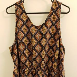 silky dress with open back and gold buttons